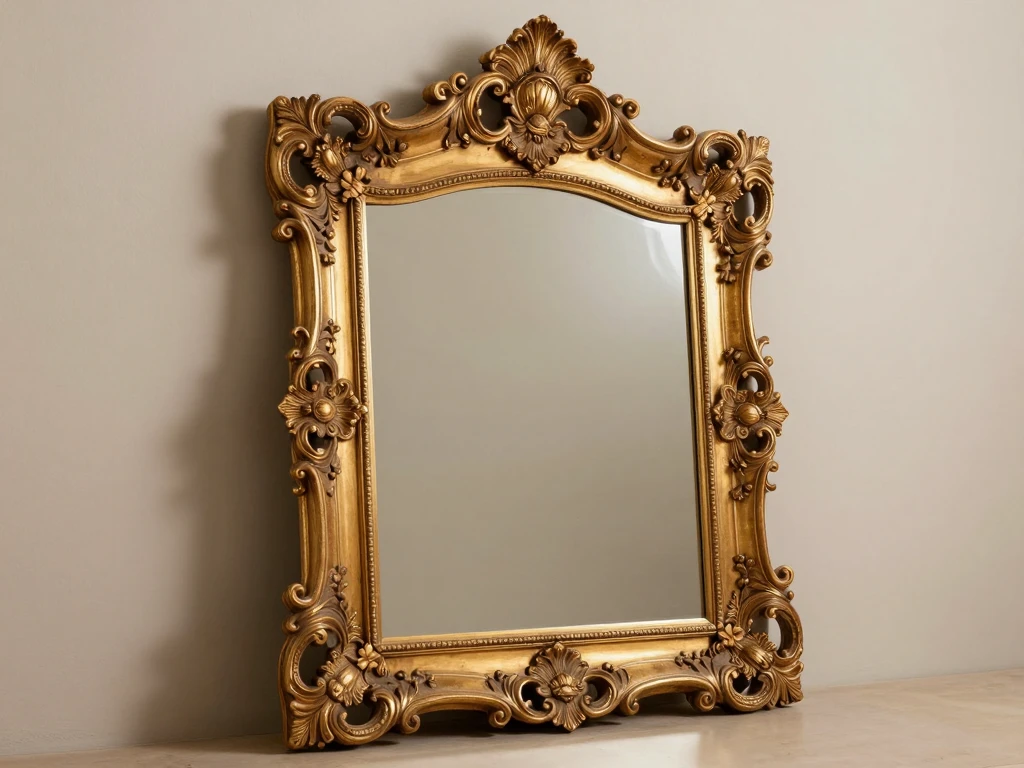 Luxe collection gold frame mirror